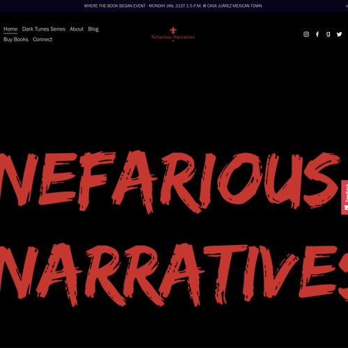 Search engine design with the title 'Nefarious Narratives Search Engine Optimization'