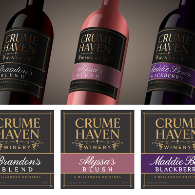 Crume Haven wine label designs