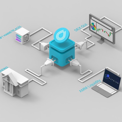 Process illustration with the title 'Illustration for crypto'