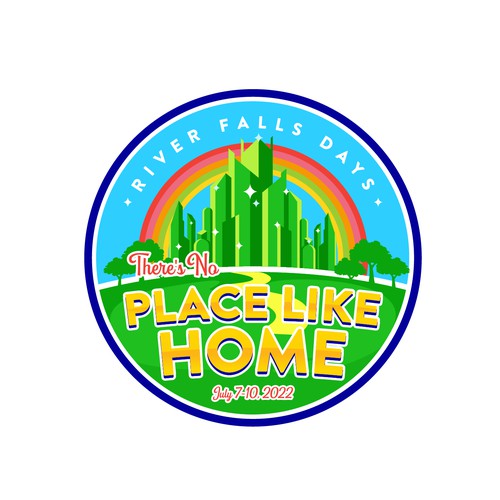 Sticker logo with the title 'River Falls days - Fairy tale castles!'