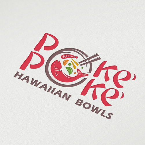 Bowl design with the title 'Concept food restaurants for Poke' Poke' Hawaiian Bowls'