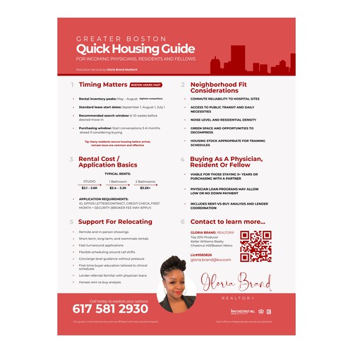 Real estate design with the title 'Boston Housing Guide'