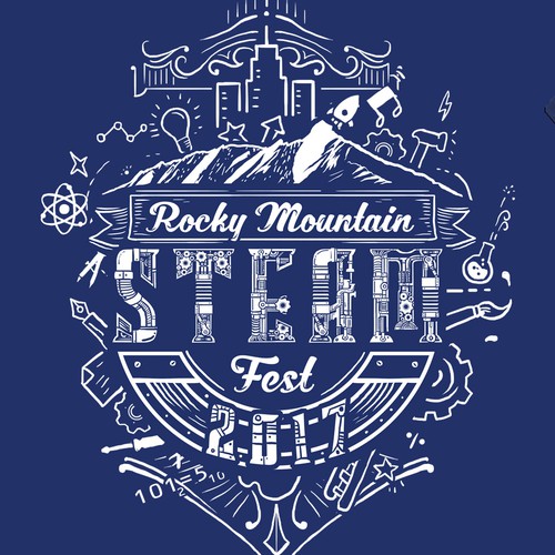 Festival design with the title 'rocky mountain steam fest'