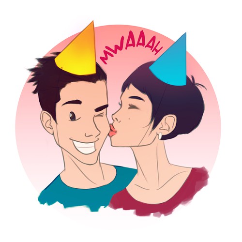 Birthday design with the title 'Happy Birthday stickers'