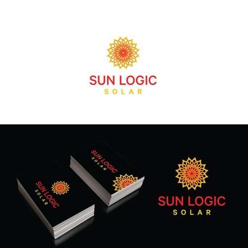 Solar logo with the title 'Logo for grid-tied solar sales and installation'