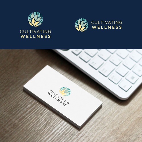 Green and yellow logo with the title 'Logo for cannabis supplier'