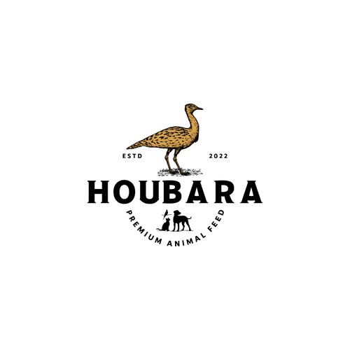 Pet food logo with the title 'Logo for Houbara'