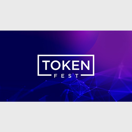 Conference design with the title 'Facebook Ad for Token Fest'