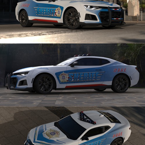 Sheriff design with the title 'Car wrap - sheriff theme'