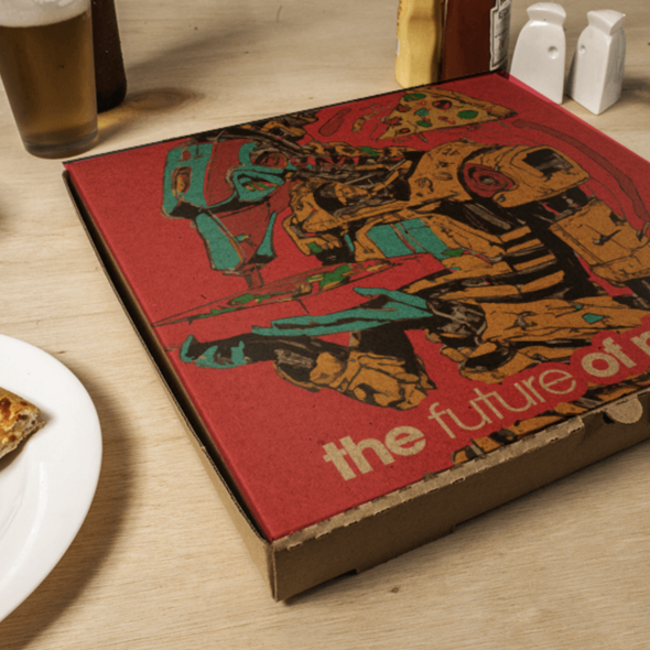 Pizza box packaging with the title 'Pizza Box '