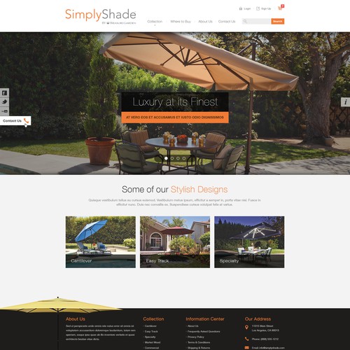 Website with the title 'Unique, High-End HOMEPAGE Design for Outdoor Furniture Brand'
