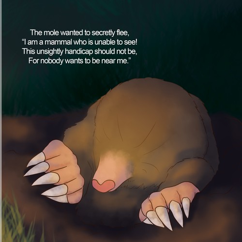 Digital illustration with the title 'Mole'