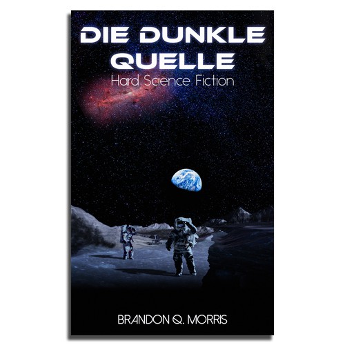 Nebula design with the title 'Die Dunkle Quelle'