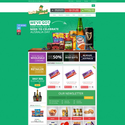 Redesigned website with the title 'Irish Food Site'