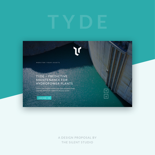 Hydro design with the title 'Webdesign proposal for monitoring software'