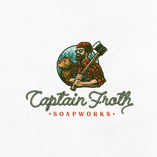 Lumberjack logo with the title 'Captain Froth Soap Works'
