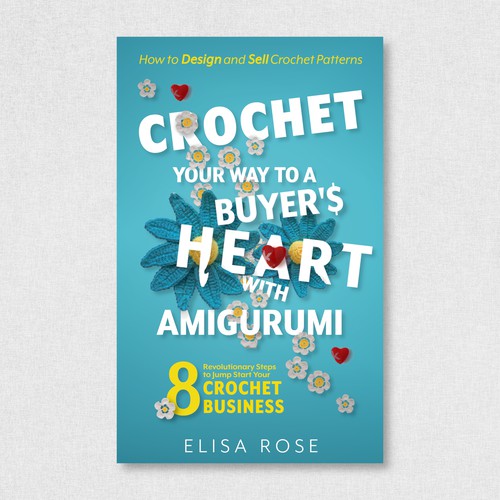 Crochet design with the title 'Creative Nonfiction Book for Crochet Entrepreneurs (Ebook Cover)'