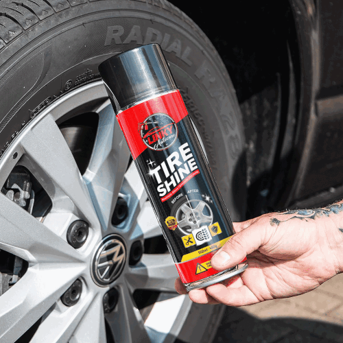 Tire design with the title 'TIRE SHINE'