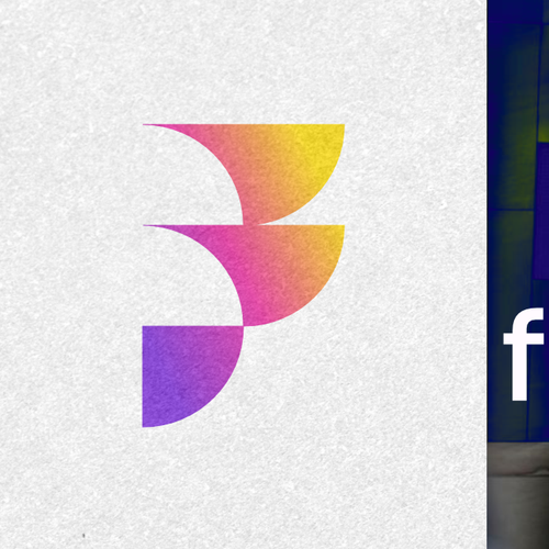 F logo with the title 'Logo for a Influencer Commerce App'