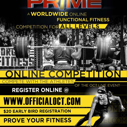 Price design with the title 'PRIME world fitness online competition'