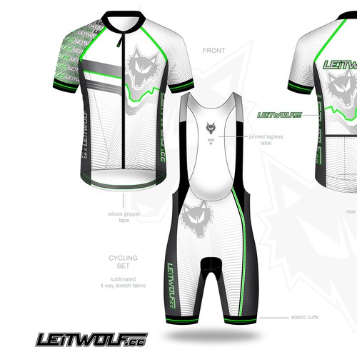 Sportswear design with the title 'White Cycling Set'