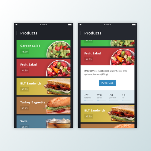 Vending machine design with the title 'Vending Machine App'