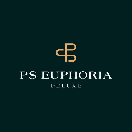 Gold tree logo with the title 'PS Euphoria Deluxe: Luxury Construction Logo'