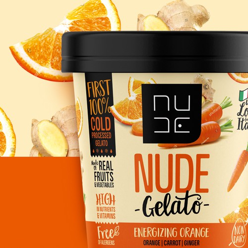 Cup packaging with the title 'Ice Cream packaging design for a Food-Tech Startup'