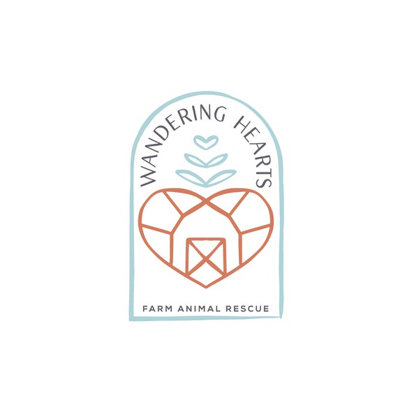 Farm design logo with the title 'Heart barn'