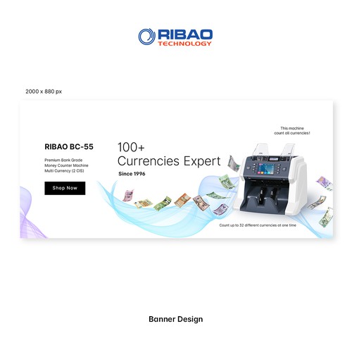 Currency design with the title 'Bill Counter Product Web Banner'