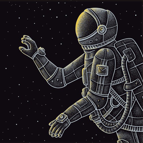 Envelope design with the title 'Astronaut Illustration for Envelope Design'