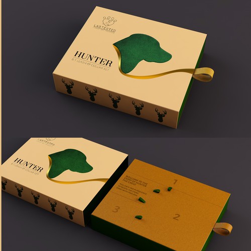 Canine design with the title 'Packaging Design for Dog Leash & Collar Set'