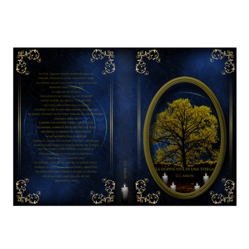 Dark artwork with the title 'Golden Tree Victorian book cover'