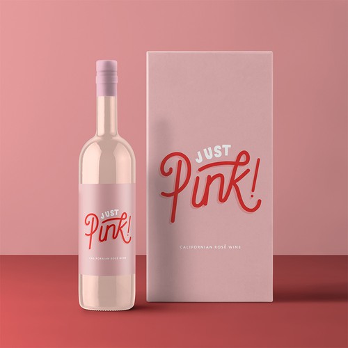 Lettering label with the title 'Bold Label for Rosé Wine'