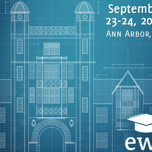 Plan design with the title 'Blueprint Style Event Program Cover'