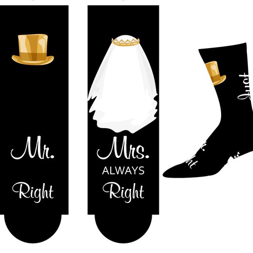 Sock design with the title 'Wedding Design for socks'