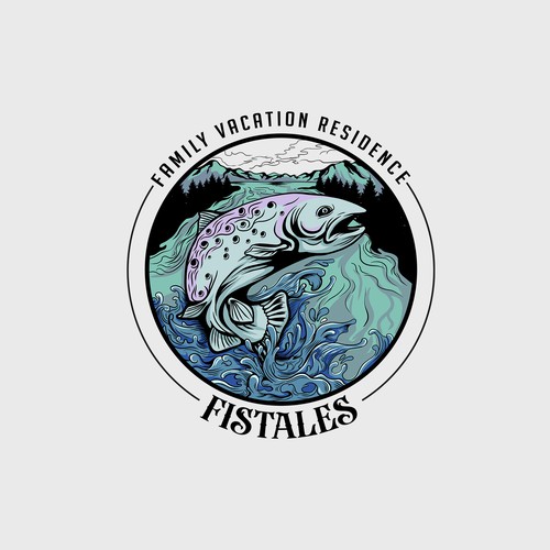 Fishing illustration with the title 'Fishtales logo illustration'