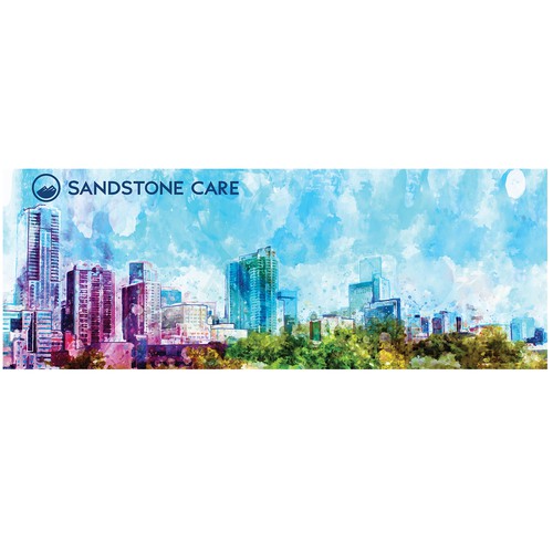 Skyline design with the title 'Wall Mural for Adolescent/Young Adult Recovery Facility'