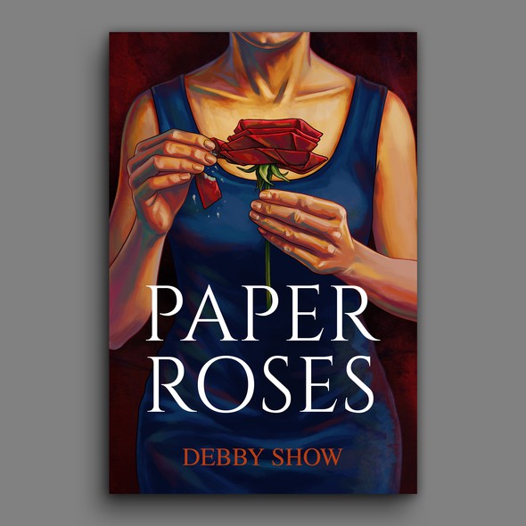 Painting book cover with the title 'Paper Roses Cover'