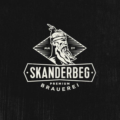 标有“Skanderbeg Beer”的啤酒杯标志