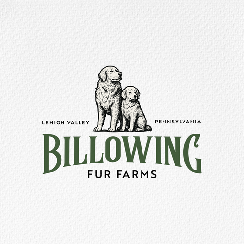 Engraving logo with the title '🐾 Billowing Fur Farms'