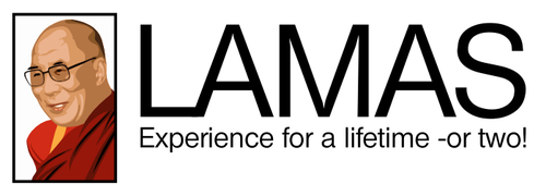 Humorous logo with the title 'Logo for Lamas (longboard webshop)'