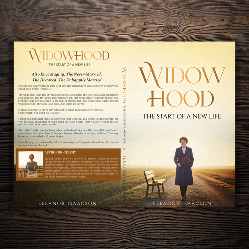 Creative book cover with the title 'Widowhood Book Cover'