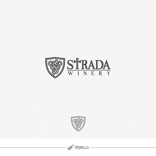 Winery logo with the title 'Strada Winery'