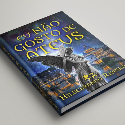 History book cover with the title 'Book cover about the battle that is being fought between the Devil and God'