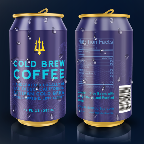 Blue packaging with the title 'Cold Brew Coffee Packaging'