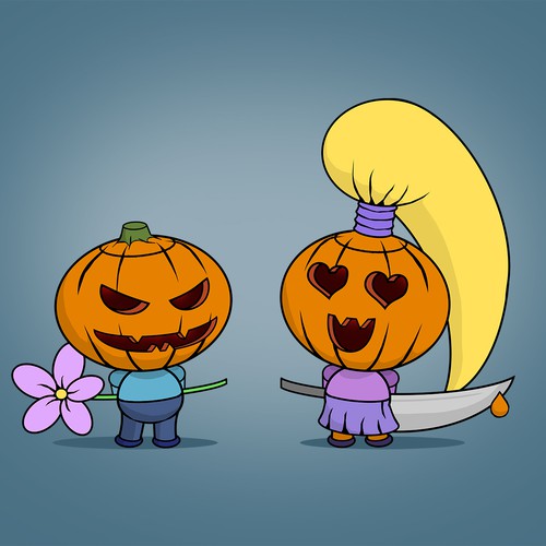 Pumpkin design with the title 'Character design'