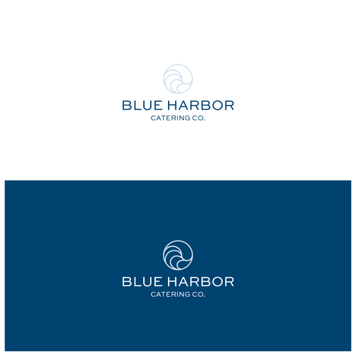 Coastal logo with the title 'Blue Harbor'