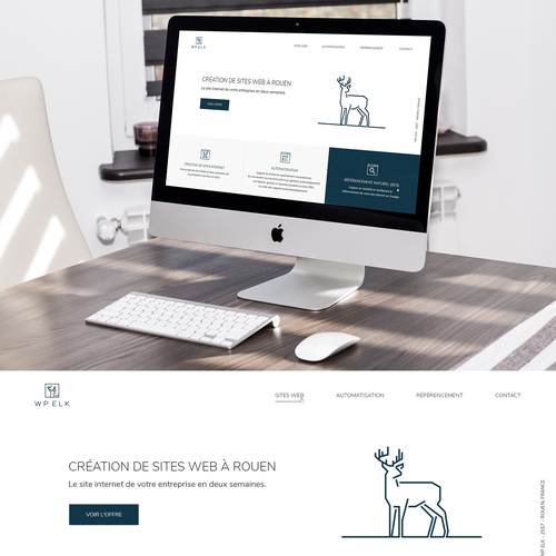 One page design with the title 'Web design for a web agency'