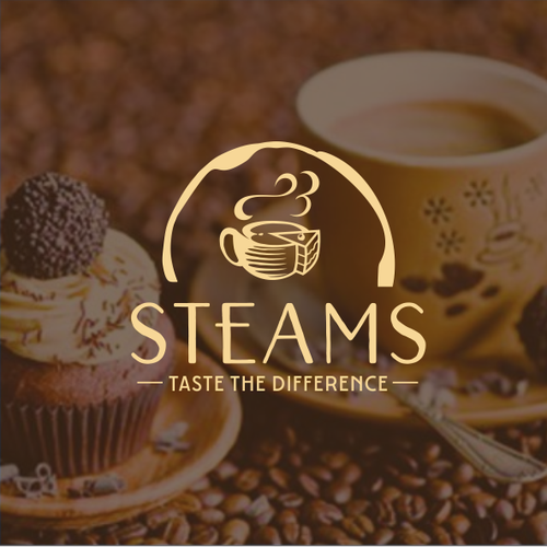 Dessert logo with the title 'logo steams'